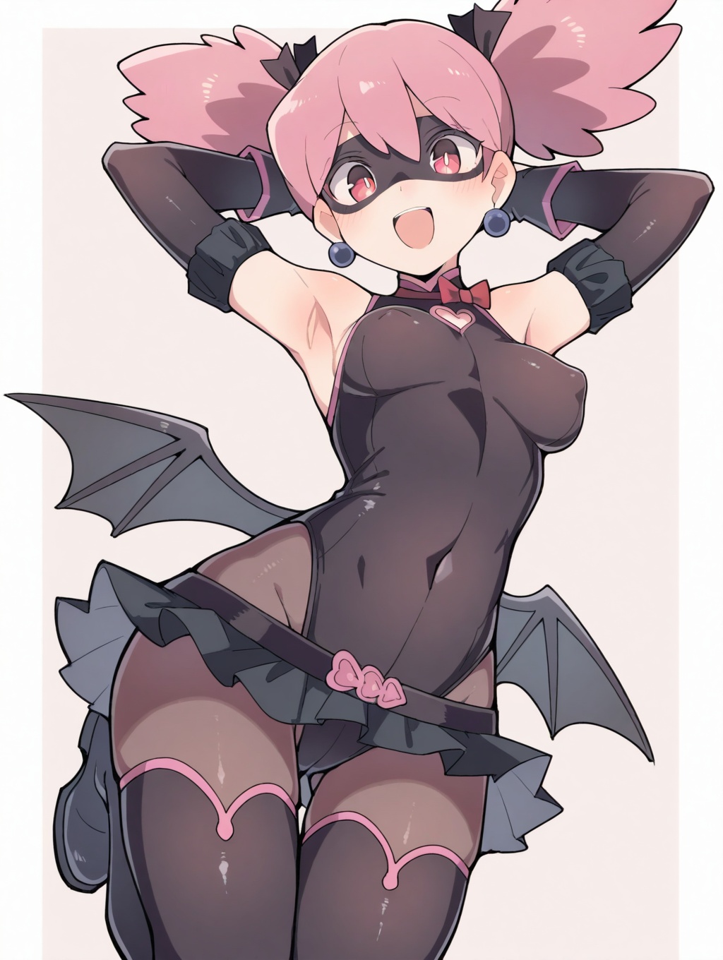 1girls, ai generated, boku no hero academia, breasts, demon, female, female only, haneyama kazuho, light skin, light-skinned female, looking at viewer, medium breasts, my hero academia, pale skin, pale-skinned female, pink hair, pop step, red eyes, solo, succubus, vigilante: my hero academia illegals, wide hips