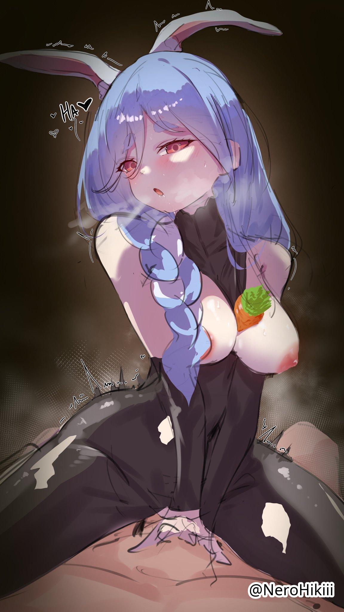 1boy, 1boy1girl, 1girls, 2d, 2d (artwork), 2d artwork, adult, adult female, areola, areolae, arm support, bare breasts, bare hands, bare nipples, bare skin, bare tits, big breasts, black background, black bodysuit, blue hair, blue-haired female, blush, blush face, blushing at viewer, blushing female, bodysuit, braid, braided hair, braided ponytail, braids, breasts, breeding, bunny girl, busty, busty female, busty girl, dark background, digital, digital art, digital drawing, digital drawing (artwork), digital media, digital media (artwork), drawing, exposed breasts, exposed hands, exposed nipples, exposed skin, eyebrows visible through hair, female, female focus, fingers, groin, head tilt, high resolution, highres, hololive, hourglass figure, intercourse, large boobs, large breasts, lean figure, legs apart, legs spread, long hair, looking at viewer, love making, making love, making out, male, mature, mature female, moan, moaning, moaning in pleasure, multicolored hair, narrow waist, nerohikiii, nipples, open mouth, parted bangs, parted lips, pekomama, pink areola, pink areolae, pink nipples, ponytail, pov, pov sex, rabbit ears, rabbit girl, rabbit tail, red eyes, red-eyed female, sex, sexual intercourse, shoulders, simple background, single braid, sitting, slender body, slender waist, slim female, slim waist, spread legs, spreading legs, spreading thighs, straight, straight sex, thick thighs, thighs, tilted head, tongue, uncensored, uncensored breasts, uncensored nipples, upper body, virtual youtuber, vtuber, vtuberfanart, white hair, white-haired female, wide hips, youtuber, youtuber girl