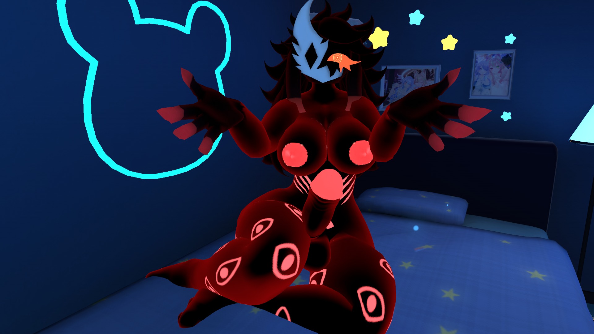3d, big penis, deerdonut, folly (regretevator), futanari, regretevator, vrchat