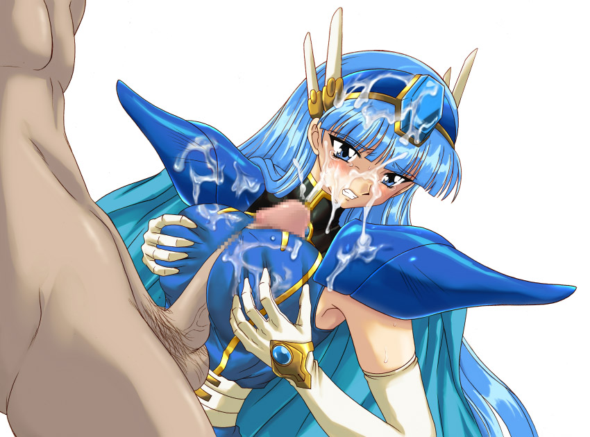 1girls armor blue_eyes blue_hair blush breasts censored clenched_teeth clothing cum cum_on_clothes cum_on_hair curvaceous cyclone elbow_gloves excessive_cum facial female gloves human large_breasts long_hair magic_knight_rayearth male paizuri paizuri_over_clothes pale-skinned_female pale_skin penis pubic_hair straight tears titfuck umi_ryuuzaki