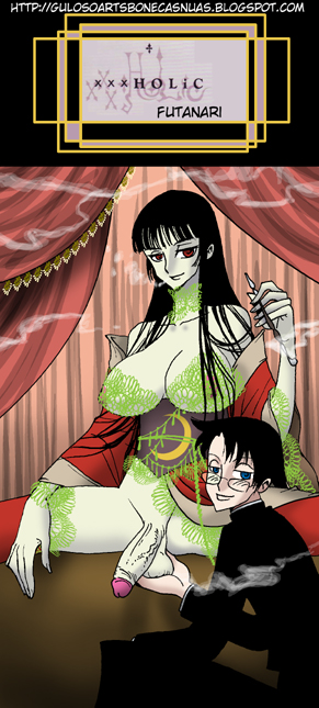 1boy 1futa breasts dickgirl futa_with_male futanari garoto_guloso glasses handjob intersex kimihiro_watanuki large_breasts looking_at_viewer male tagme xxxholic yuuko_ichihara