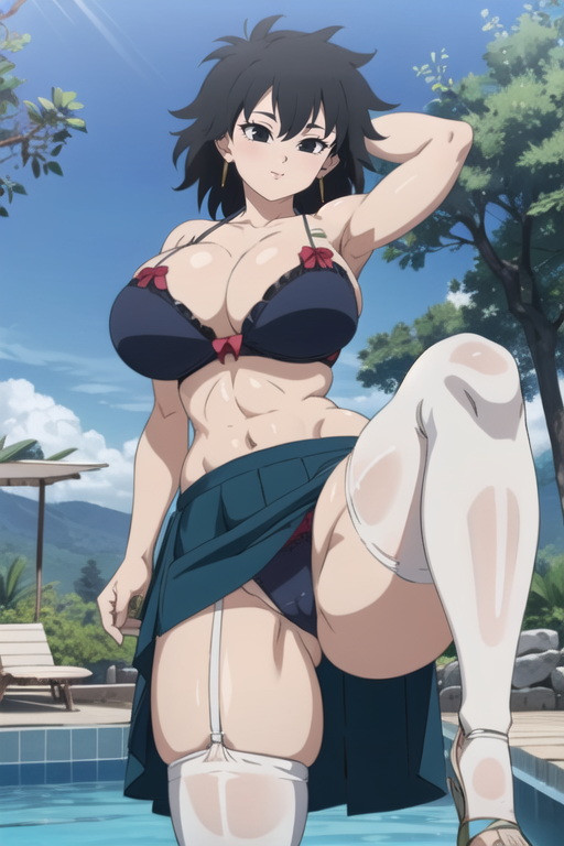 ai_generated dragon_ball dragon_ball_super gine legs_up lingerie skirt_lift