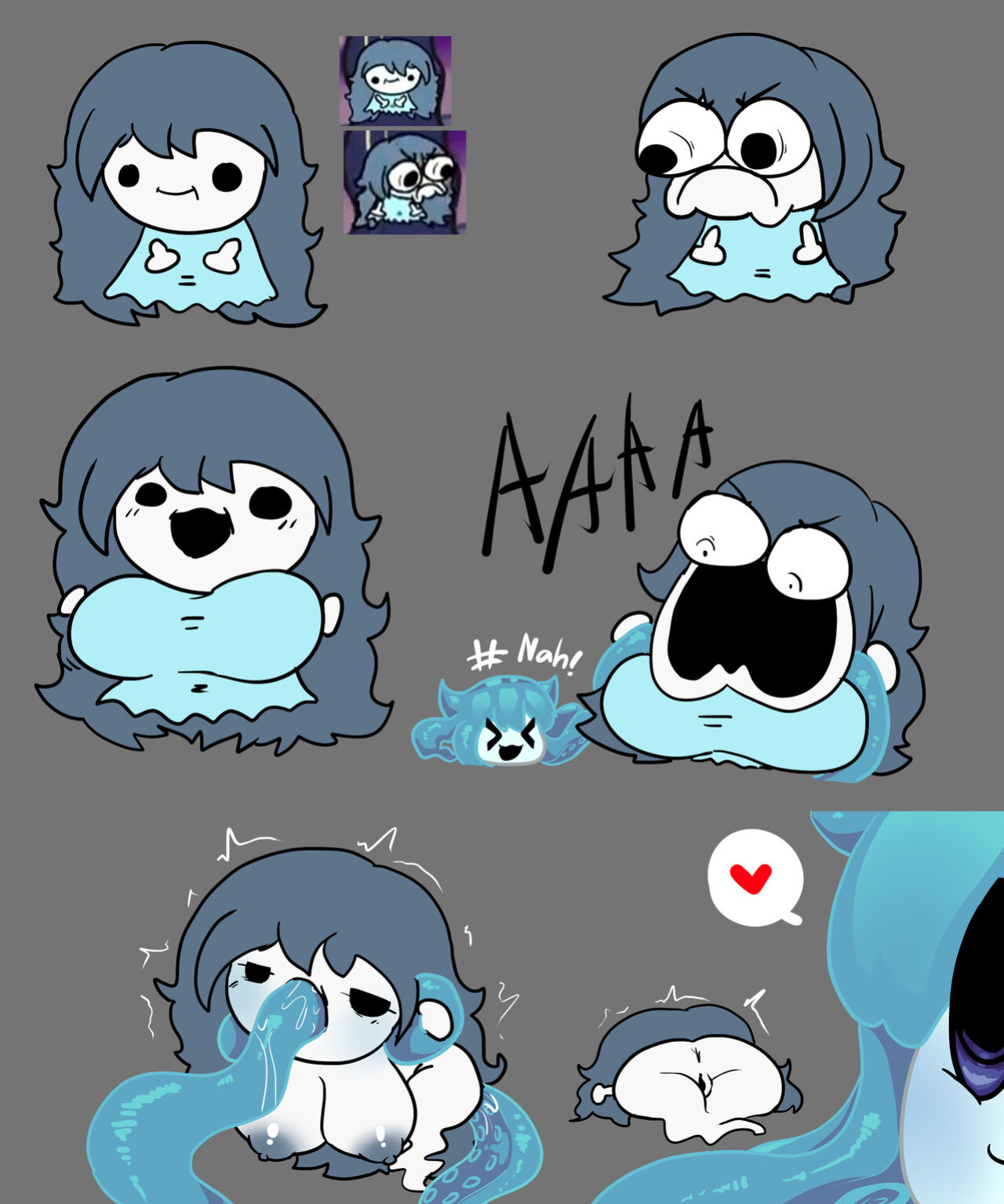 artstyle imitation, doobus goobus, female, female/female, ghost, ghost girl, spooky (shojs), spooky's house of jump scares, tentacle, tentacle rape, tentacle sex, whitewo1f
