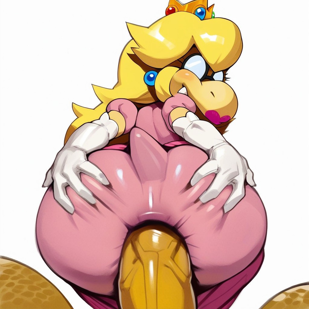 2boys ai_generated anal_through_clothes anthro bowser crossdressing gay kamek male mario_(series) nintendo penetration_through_clothes princess_kamek r.ai.ven sex_through_clothes