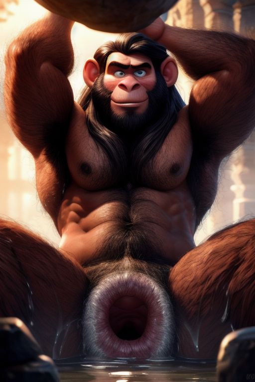 ai_generated hairy hairy_male hirsute monkey non-human solo