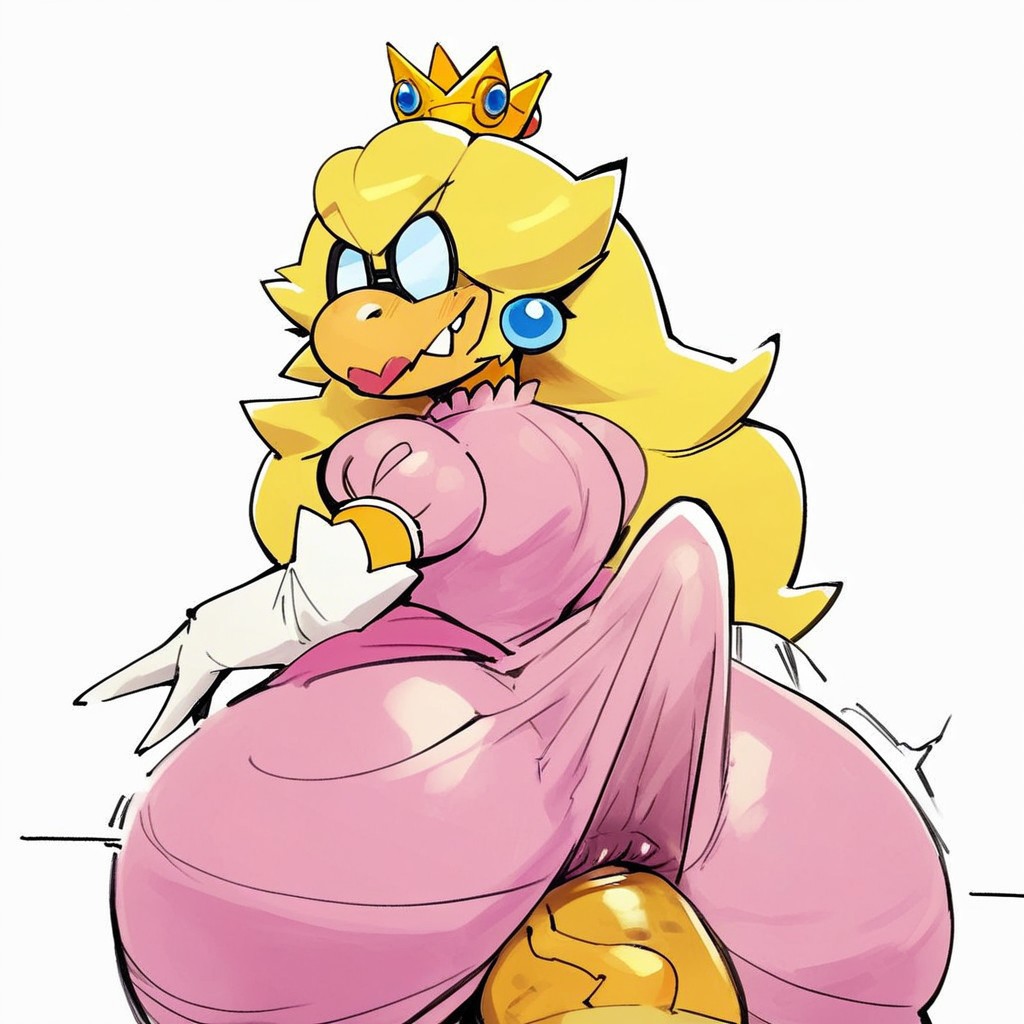 2boys ai_generated anal_through_clothes anthro bowser crossdressing gay kamek male mario_(series) nintendo penetration_through_clothes princess_kamek r.ai.ven sex_through_clothes