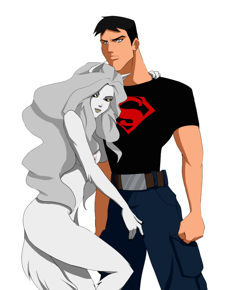 anthro anthro_on_human canid canine conner_kent dc female genderswap_(mtf) interspecies inusen rule_63 superboy teasing white_body wolf wolf_(young_justice) yellow_eyes young_justice