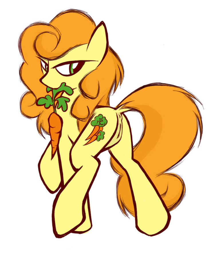 anus ass carrot carrot_top_(mlp) cutie_mark equine female friendship_is_magic green_eyes hair horse kejzfox looking_back my_little_pony orange_hair pony pussy solo