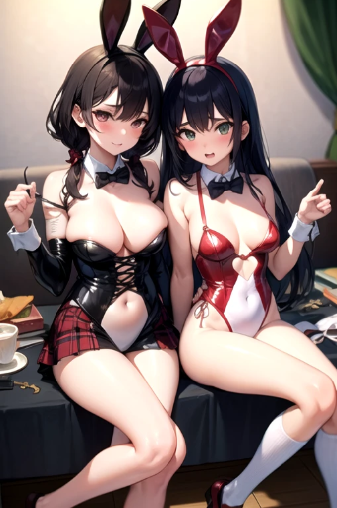 ai_generated bondage girls harem_girls harem_outfit smile yuri