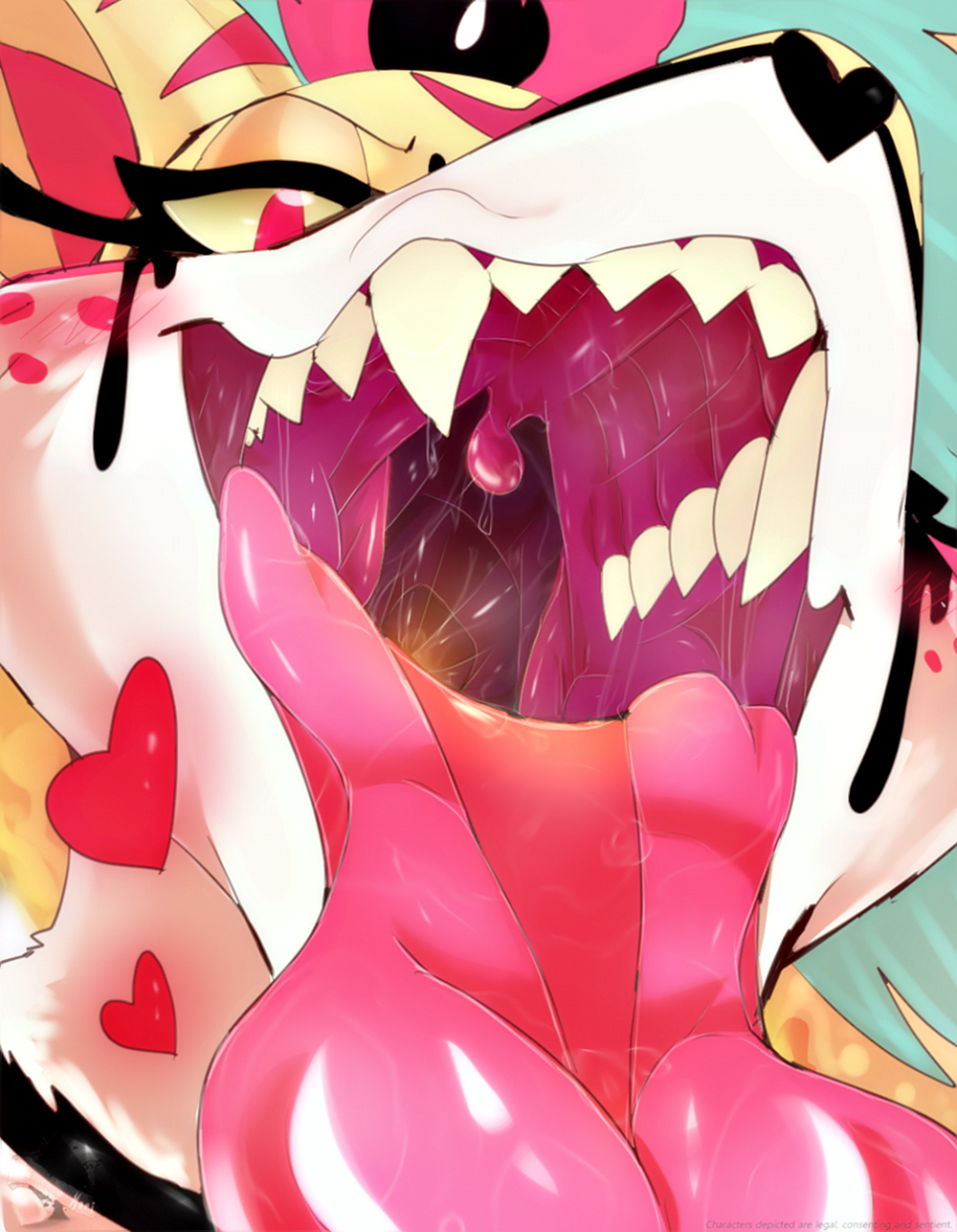 female_only furry_only helluva_boss imminent_vore mawshot memento~mori queen_bee-lzebub_(helluva_boss) vore