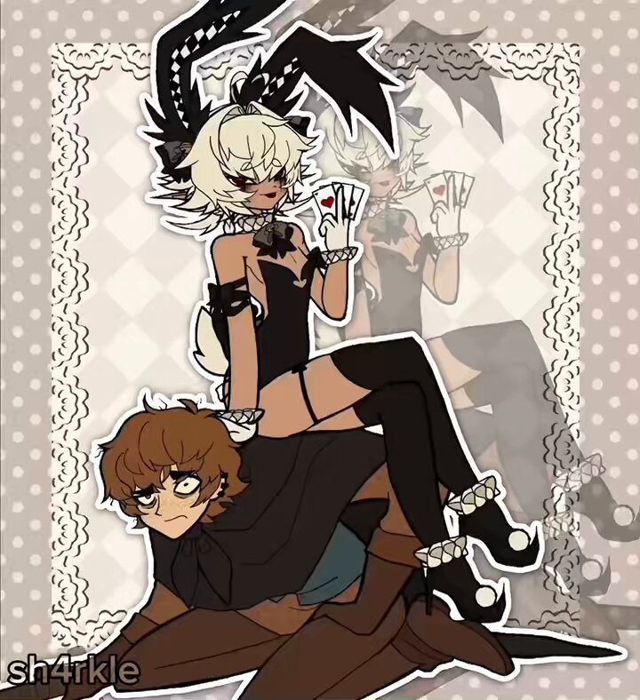 2boys, bunnysuit, femboy, liar (sh4rkle), male, playboy bunny, screenshot, sh4rkle (artist), tagme