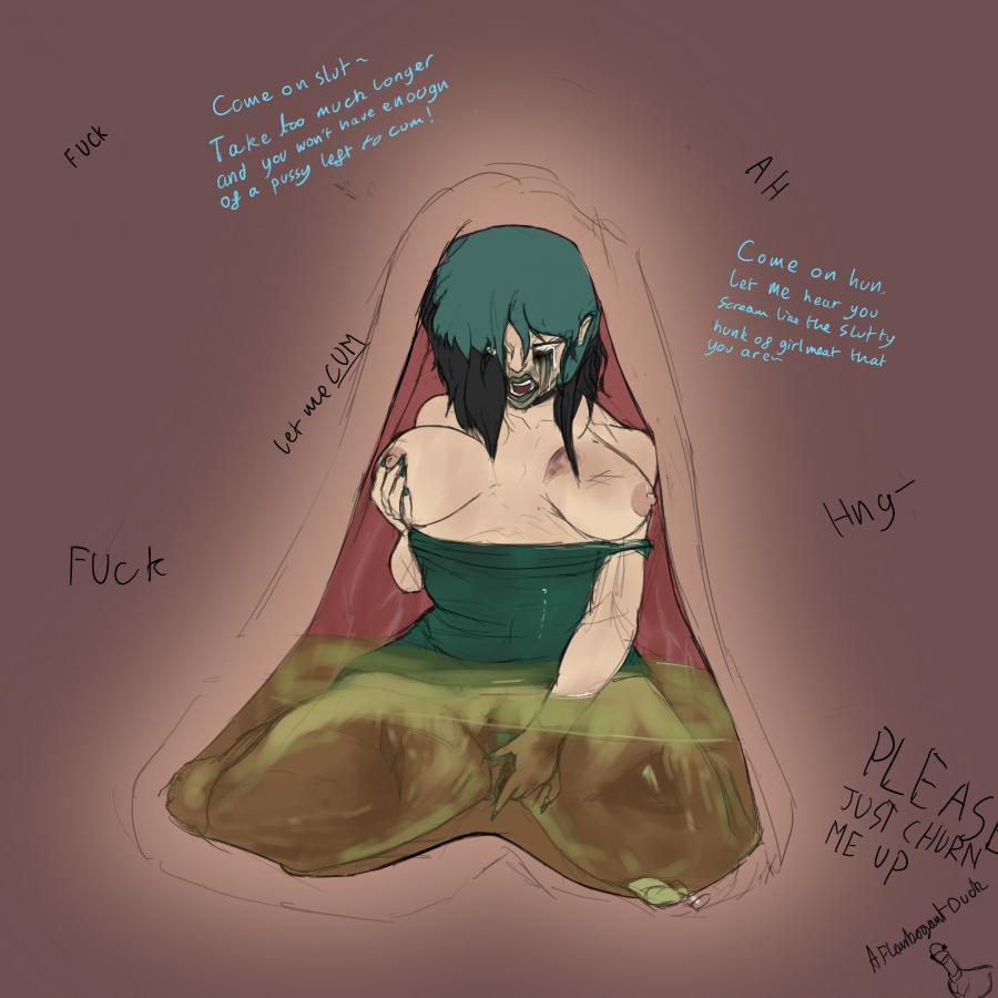 acid aflamboyantpred digestion gore grabbing_own_breast graphic_digestion masturbation melting original vore willing_prey