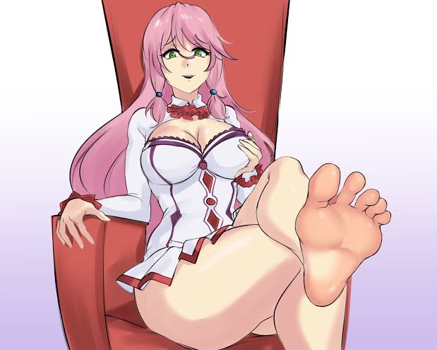 artist_request big_breasts big_nipples evil female female_only flare_arlgrande_jioral foot_fetish foot_focus long_hair pink_hair princess redo_of_healer