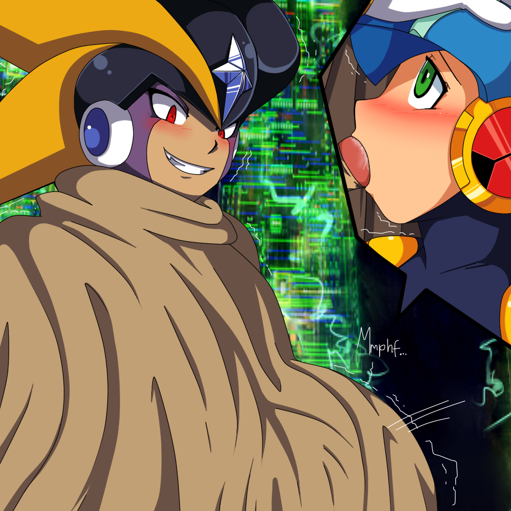 bass_(mega_man) fellatio male_only mega_man mega_man_battle_network megaman.exe tagme