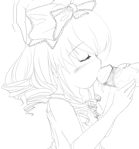 fellatio hinaichigo oral penis ribbon rozen_maiden sketch uncensored