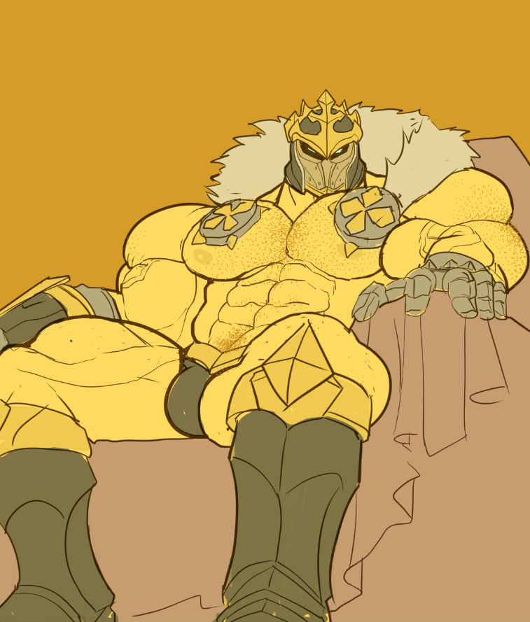 balls bara big_muscles big_penis bulge flaccid helmet king_of_clubs_mordekaiser league_of_legends male male_only mordekaiser muscles muscular penis ripped-saurian sitting solo solo_male storybook_series underwear