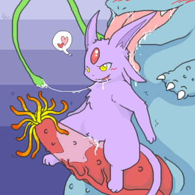 color eeveelution espeon female fur furry interspecies lick male nintendo penis pokémon_(species) pokemon pokemon_(species) pokemon_gsc pokemon_rgby rh sitting size_difference straddle straight tongue venusaur vulva