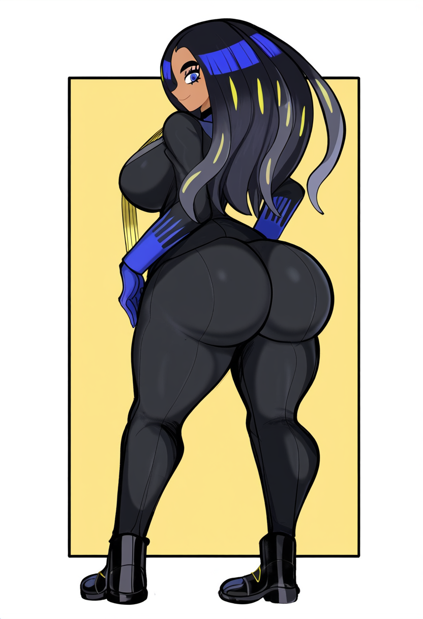 ai_generated big_ass big_butt dark-skinned_female dark_skin dat_ass female female_focus female_only full_body geeta_(pokemon) huge_ass mullon novelai pokemon pokemon_sv solo