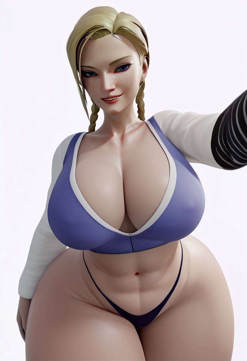 3d 3d_(artwork) absurd_res alternate_ass_size alternate_hairstyle android_18 artist_request bbe braid dragon_ball_z female_only gigantic_ass hi_res hips_wider_than_shoulders holding_object huge_ass huge_butt leotard smartphone solo thick_thighs wide_hips