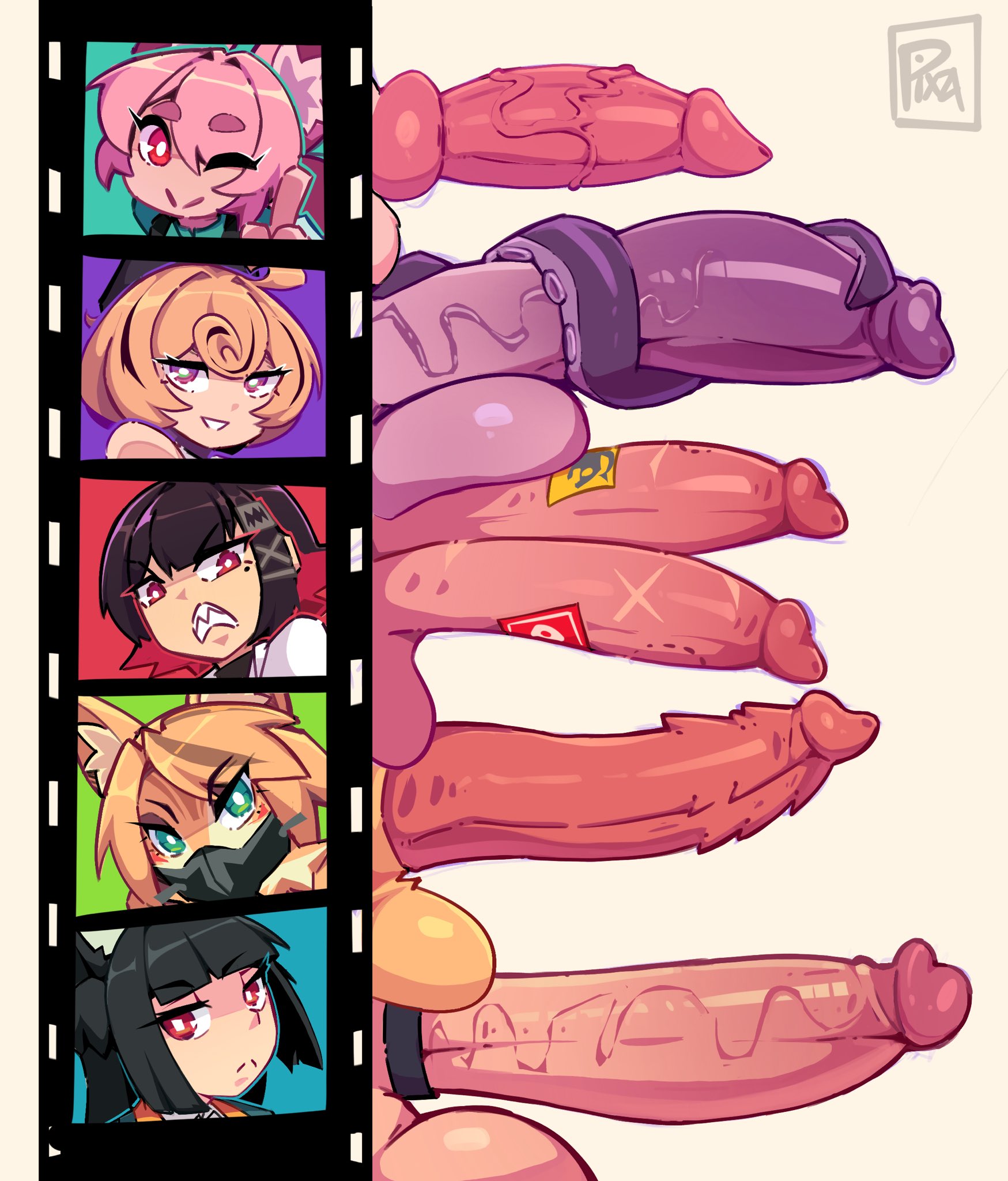 5futas, animal genitalia, animal penis, barbed penis, big balls, big penis, black hair, canine penis, chart, ellen joe, futa focus, futa only, futanari, hoshimi miyabi, hoyoverse, huge penis, knot, knotted penis, light skin, light-skinned futa, multi genitalia, multi penis, multicolored hair, multiple penises, pale skin, penis, penis chart, penis size chart, penis size difference, pink hair, pixzapix, pulchra (zenless zone zero), pulchra fellini, tentacle, testicles, twitter link, uncensored, yidhari murphy, zenless zone zero, zhao (zenless zone zero)