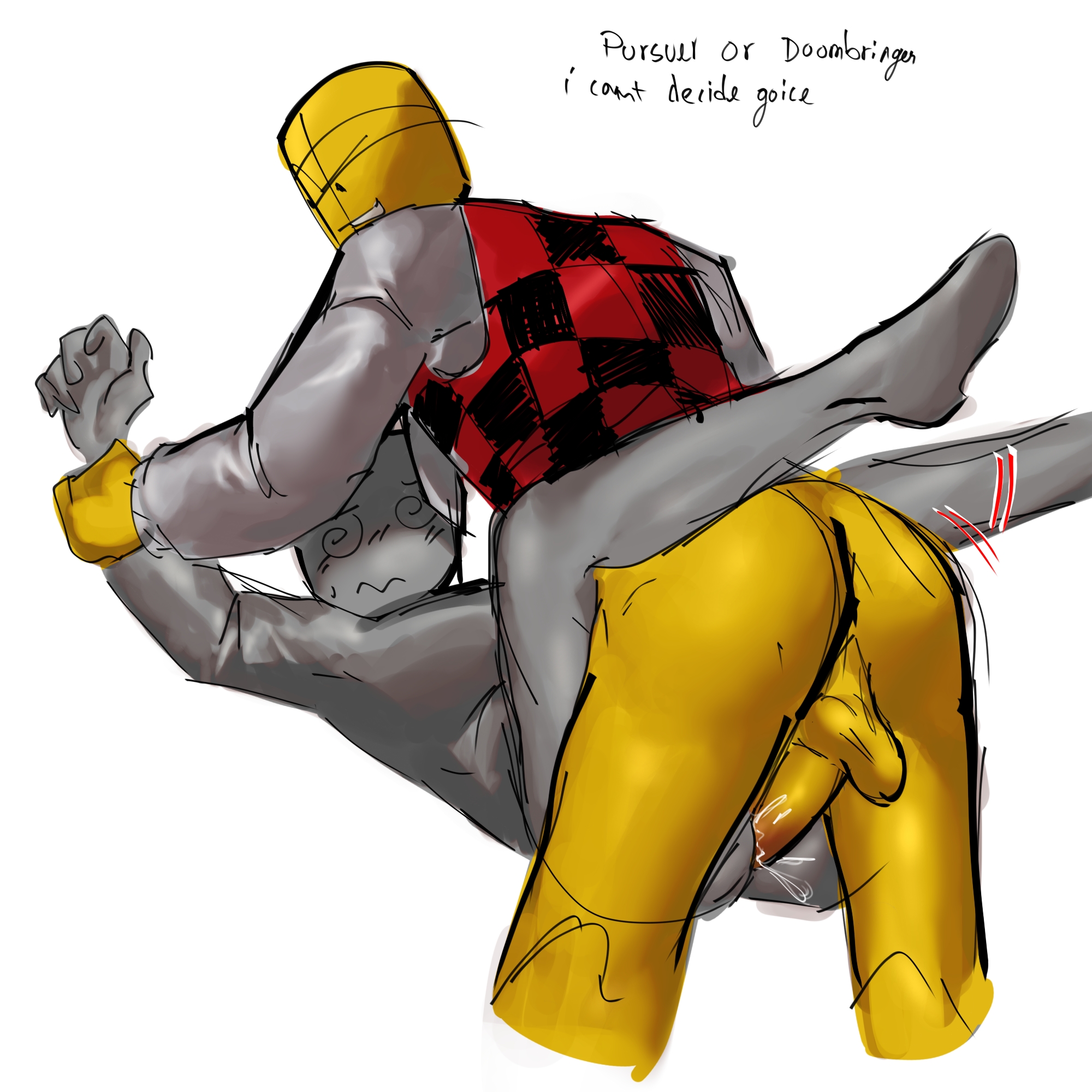 1boy, 1other, ambiguous gender, anon, bald, balls, bottomless, devesto, devesto (die of death), die of death (roblox), grey body, lornan1hater, male, male/other, mating press, penetrated, penis, roblox, roblox game, robloxian, self upload, tagme
