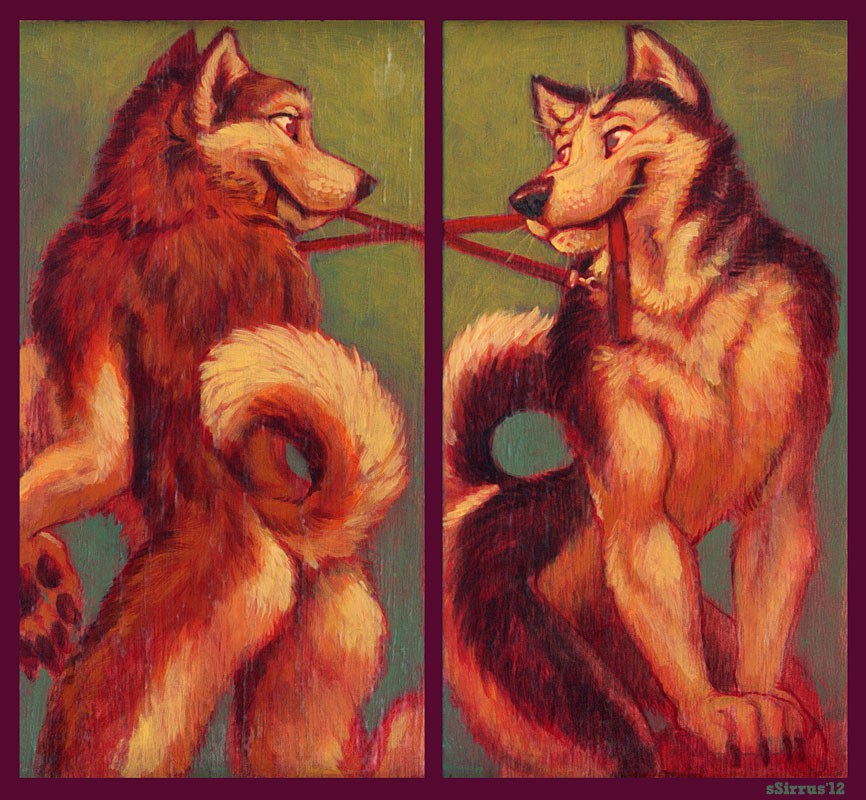 anthro ass canine fur furry furry_only gay husky leash male no_humans nude ssirrus