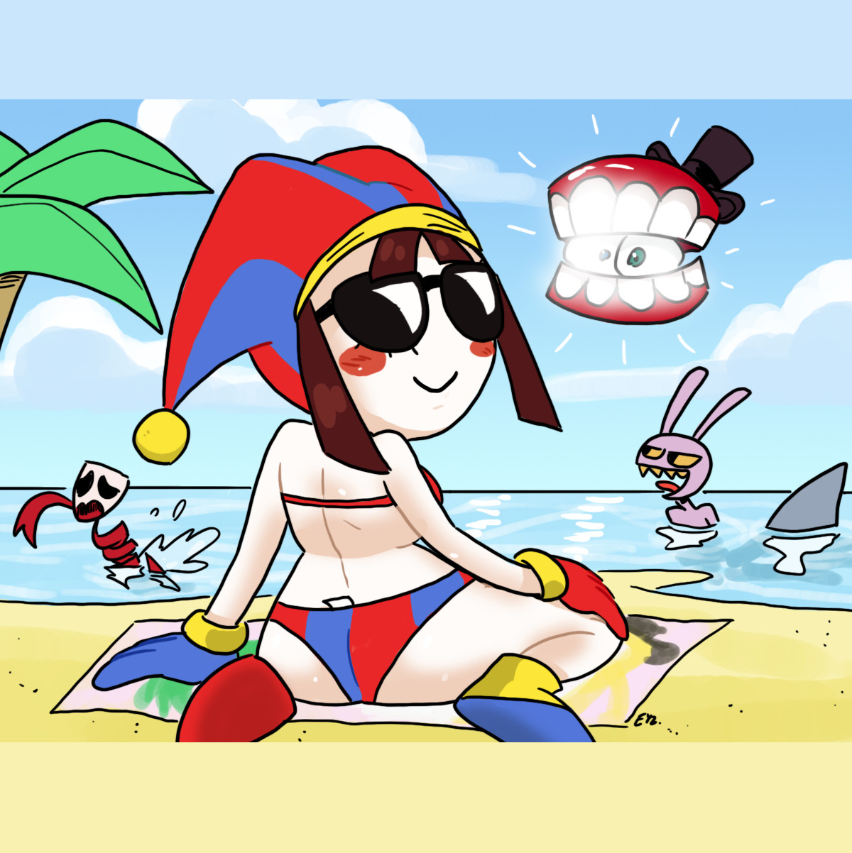 2boys, 2girls, bikini, caine (the amazing digital circus), eyzmaster, female, gangle (the amazing digital circus), glitch productions, jax (the amazing digital circus), male, nude, pomni (the amazing digital circus), tagme, the amazing digital circus