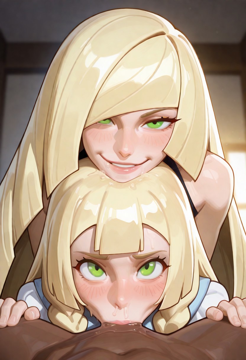 :>=, 1boy, 2025, 2girls, ai generated, alternate version available, big penis, blonde hair, clothed female, clothed female nude male, dark skin, dark-skinned male, deepthroat, erect penis, erection, fellatio, fellatio face, female, green eyes, indoors, indoors sex, interracial, lillie (pokemon), looking at viewer, lusamine (pokemon), male, mature, mature female, milf, mother, mother and daughter, nintendo, nude, nude male, nude male clothed female, oral, oyakodon, penis, pokemon, pokemon sm, pov, pov male, straight, threesome, verynormalguy