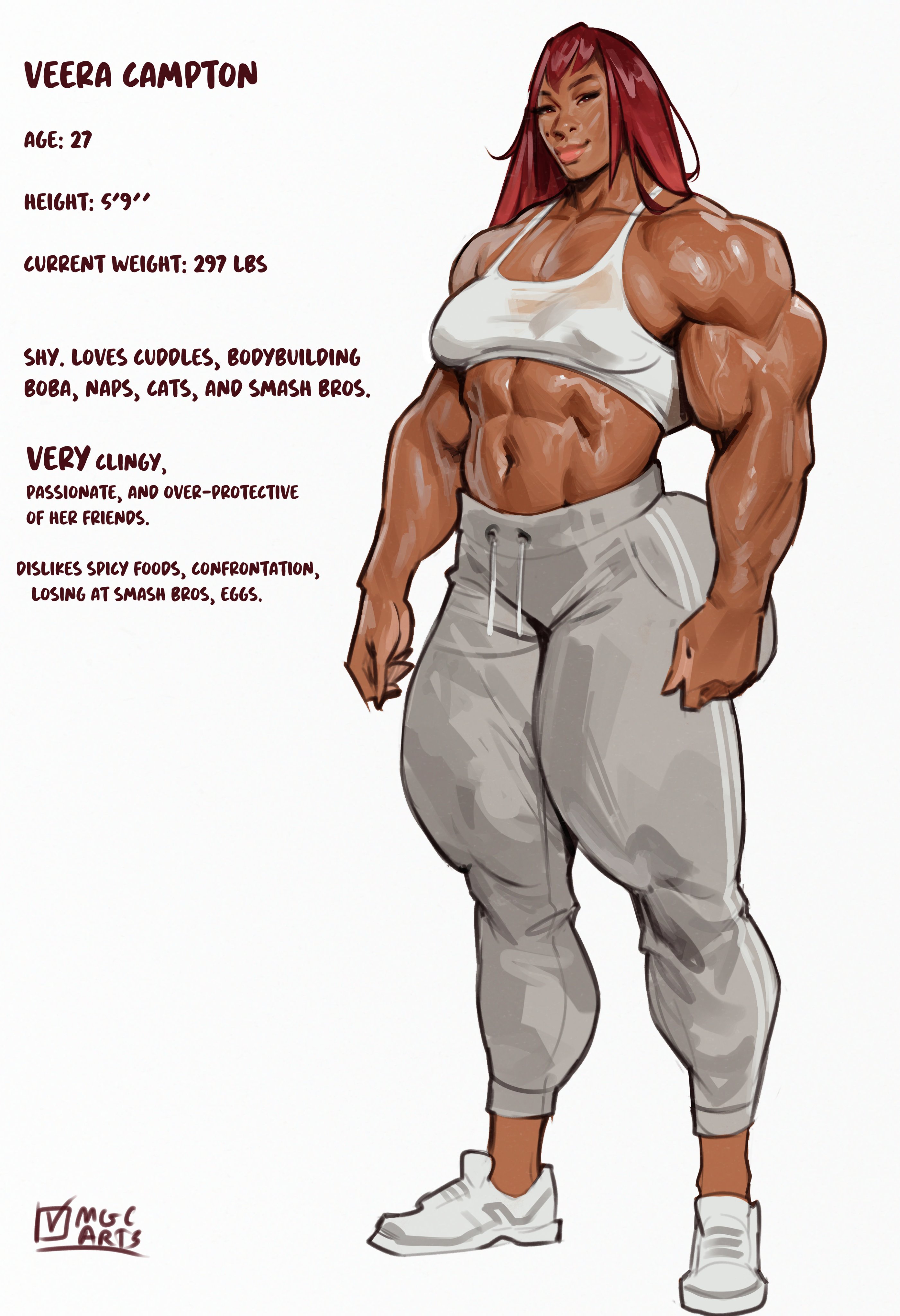 1girls, abs, big ass, big breasts, big thighs, breasts, character sheet, curvaceous, curvy, curvy figure, dark-skinned female, digital media (artwork), female, female bodybuilder, hips, hourglass figure, huge ass, huge breasts, huge thighs, large ass, large breasts, large thighs, legs, magicmoonsarts, mature, mature female, mole under eye, muscular, muscular female, original, original character, slim waist, thick, thick hips, thick legs, thick thighs, thighs, veera campton, voluptuous, waist, wide hips, wide thighs