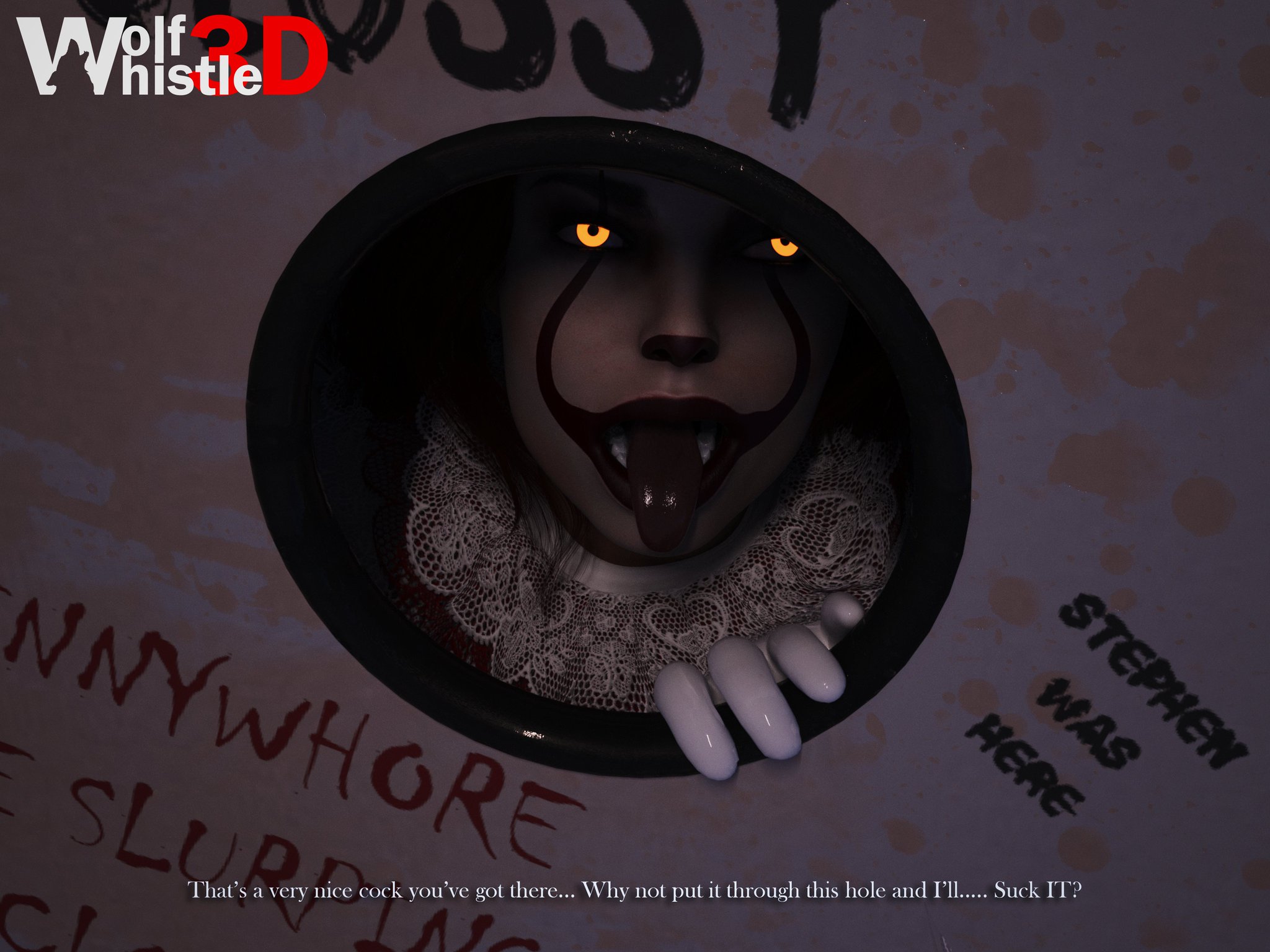 1girls, 3d, batman (series), clown, clown girl, crossover, dc, dc comics, female, female only, harley quinn, harley quinn (arkham), harley quinn (suicide squad game), it, it (stephen king), light skin, light-skinned female, mature, mature female, parody, parody porn, pennywise (cosplay), rule 63, solo, solo female, stephen king, suicide squad, suicide squad: kill the justice league, voluptuous, wolfwhistle3d