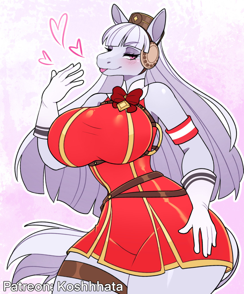 1girls, anthro, anthrofied, big breasts, breasts, female, furry, gold ship (umamusume), horse girl, long hair, solo, umamusume, umamusume pretty derby, wide hips