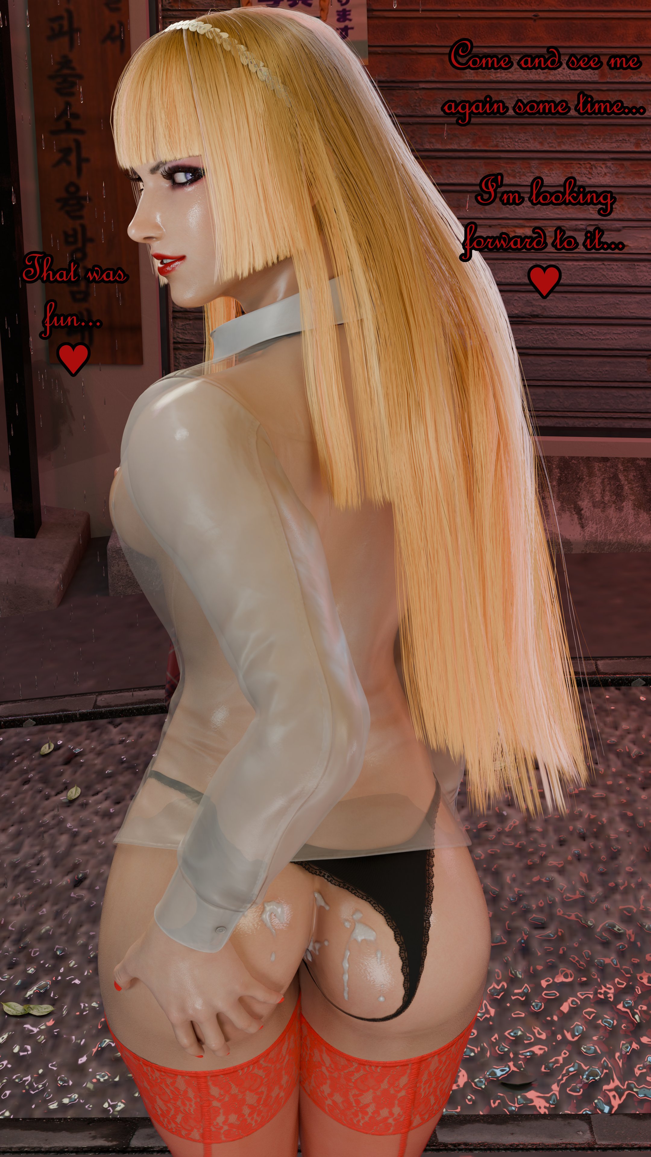 1boy, 1girls, 3d, blonde hair, dialogue, dustedfountain, emilie de rochefort, female, female focus, male, prostitution, sex, tagme, tekken, tekken 8