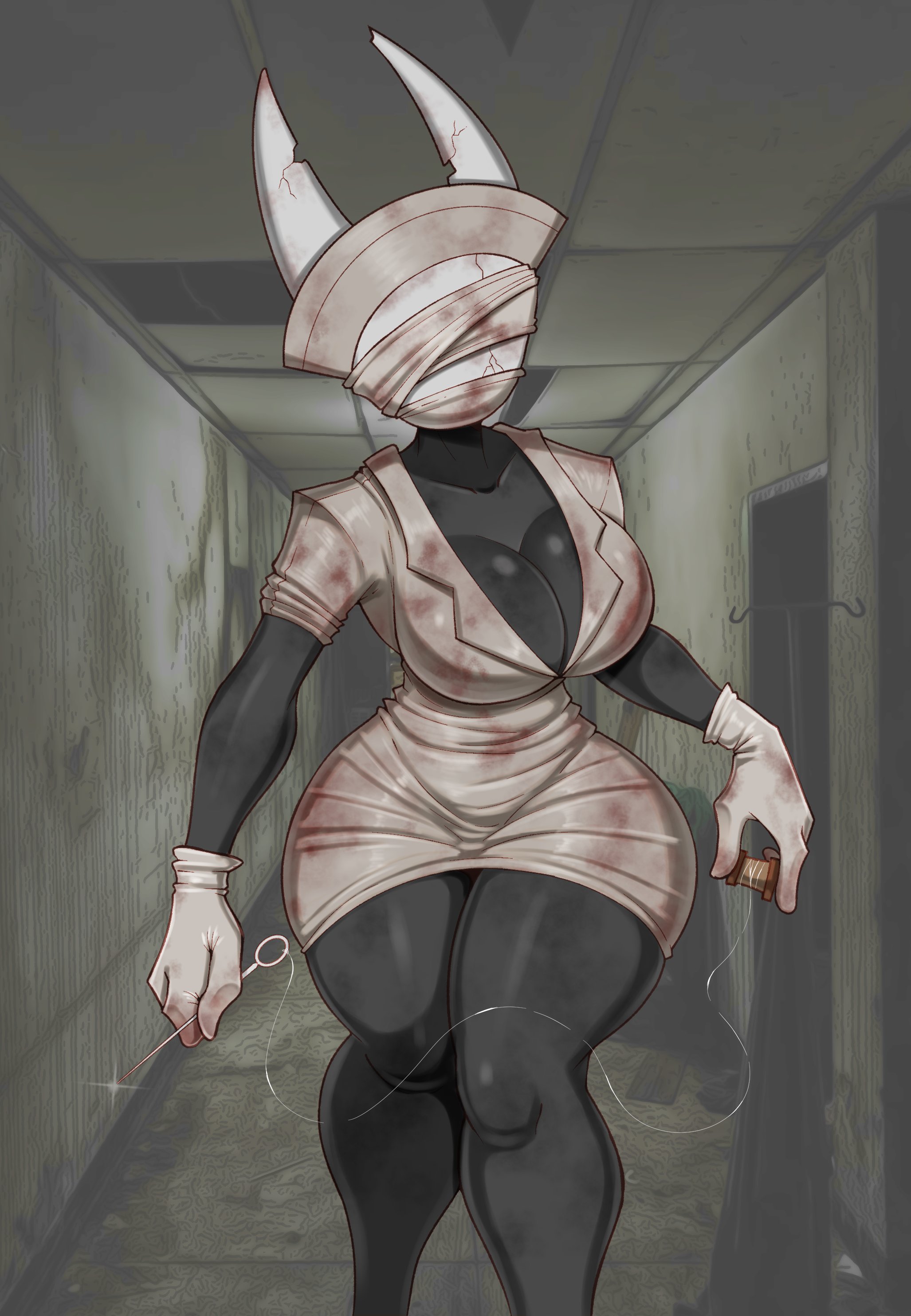 1girls, areola, ass, big areola, big ass, big breasts, big nipples, big thighs, breasts, bug, bug girl, crossover, female, gigantic ass, gigantic breasts, gigantic thighs, halloween, hollow knight, hollow knight: silksong, hornet (hollow knight), huge areola, huge ass, huge breasts, huge nipples, huge thighs, insect girl, insects, masked, masked female, mehll0w, nail, nipples, nurse, nurse (silent hill), nurse (silent hill) (cosplay), nurse cap, nurse clothing, nurse uniform, pussy, shiny skin, shirt, silent hill, thick thighs, thighs, voluptuous, voluptuous female