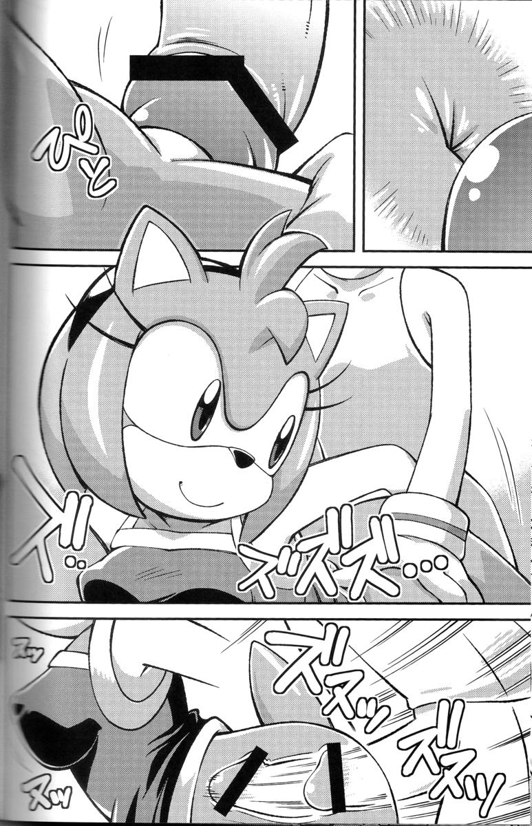 1boy 1girls amy_rose anal anal_sex anus breasts censored comic deep_penetration female fur furry hedgehog human japanese_text male monochrome sex sonic_(series) time_stop tojyo x-ray