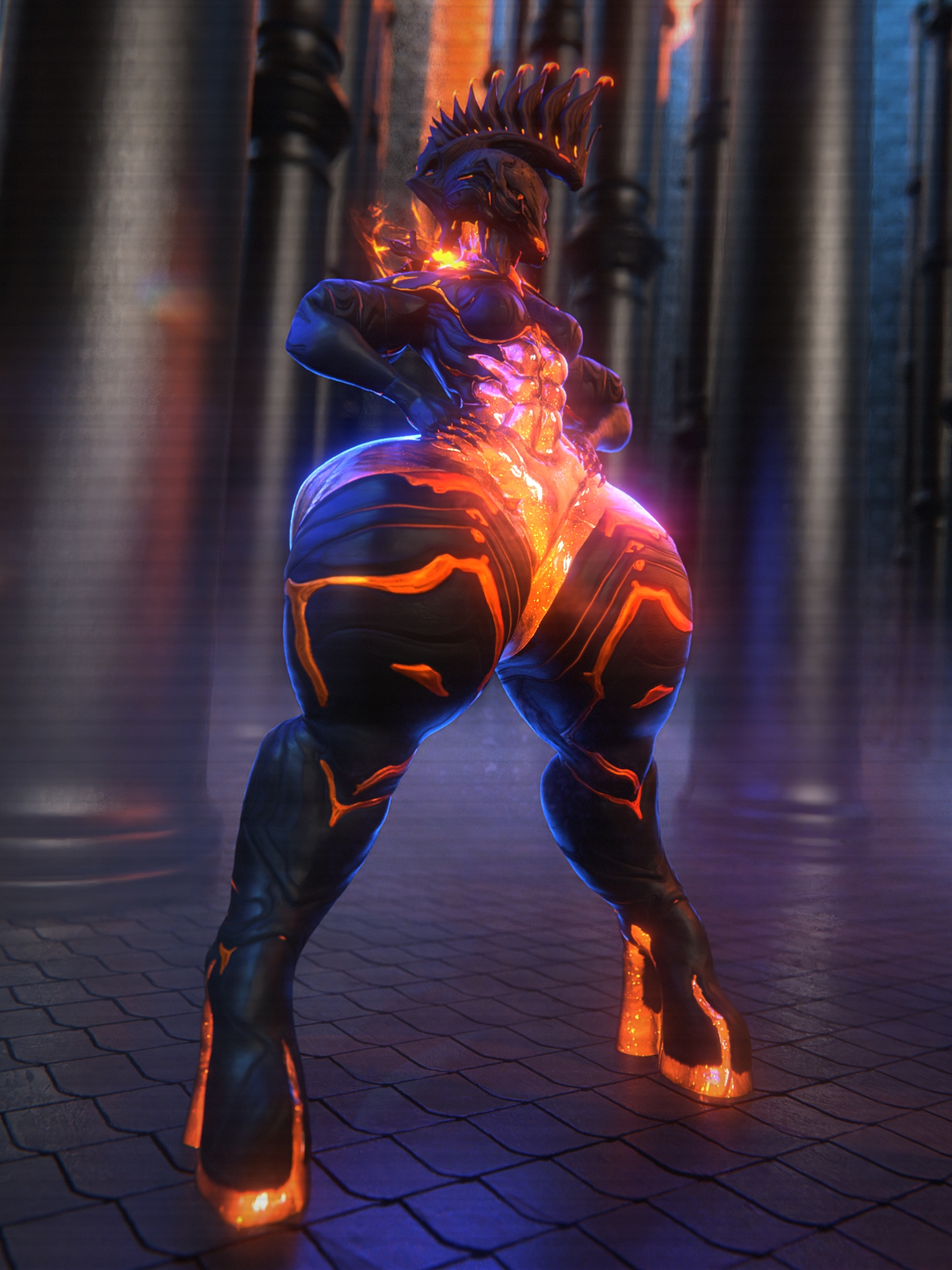 3d, ass, big ass, big breasts, breasts, bubble ass, bubble butt, ember (warframe), ember heirloom (warframe), female, huge ass, qzk forte, tagme, thick thighs, warframe, wide hips