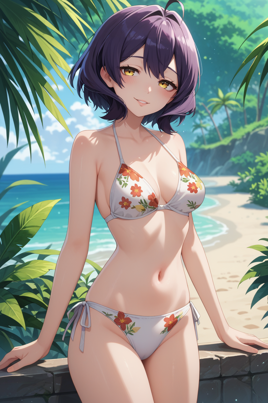 1female 1girls ai_assisted ai_generated bikini bikini_bottom bikini_top commentary_request english_commentary female female_only hd hi_res highres hiiragi_utena izoaiart light-skinned_female light_skin mahou_shoujo_ni_akogarete mixed-language_commentary solo solo_female solo_focus very_high_resolution