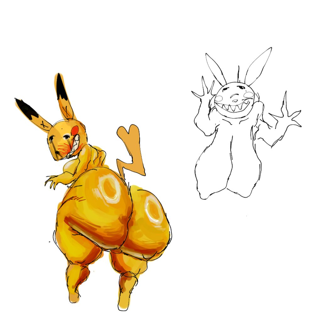 1girls analog_horror anthro anthro_only big_ass big_breasts black_sclera bootleg bootleg_pokémon breasts creepypasta female female_focus female_only female_pikachu generation_1_pokemon ghostfluff0 hotak0_(vibingleaf) looking_at_viewer low-angle_view nightmare_fuel nightmare_waifu pikachu pokémon_(species) pokemon pokemon_(species) pressed_against_wall pussy red_eyes saggy_breasts sharp_teeth shortstack small_bikini solo solo_female solo_focus sweat sweatdrop sweating sweaty sweaty_body sweaty_butt tagme thong vibingleaf