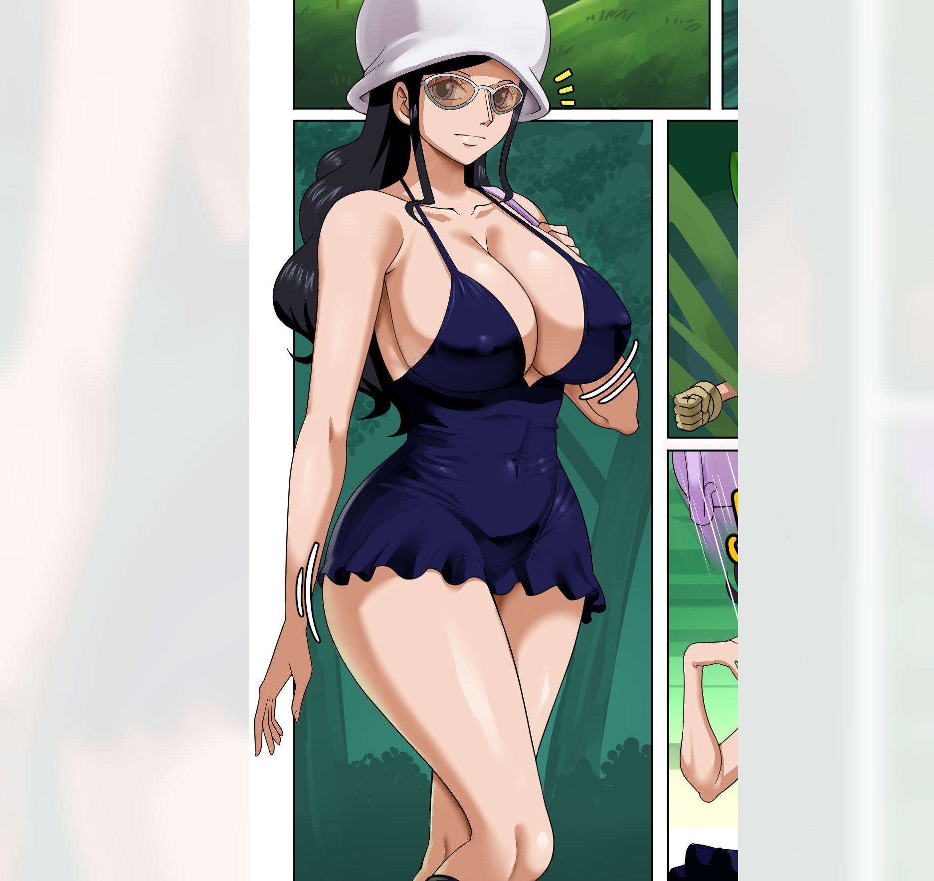 1girls, black hair, black-haired female, dressrosa, female, female only, nico robin, one piece, pinkpawg, solo