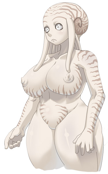 alien breasts female grey_eyes nude sashizume_soutarou sea_angel