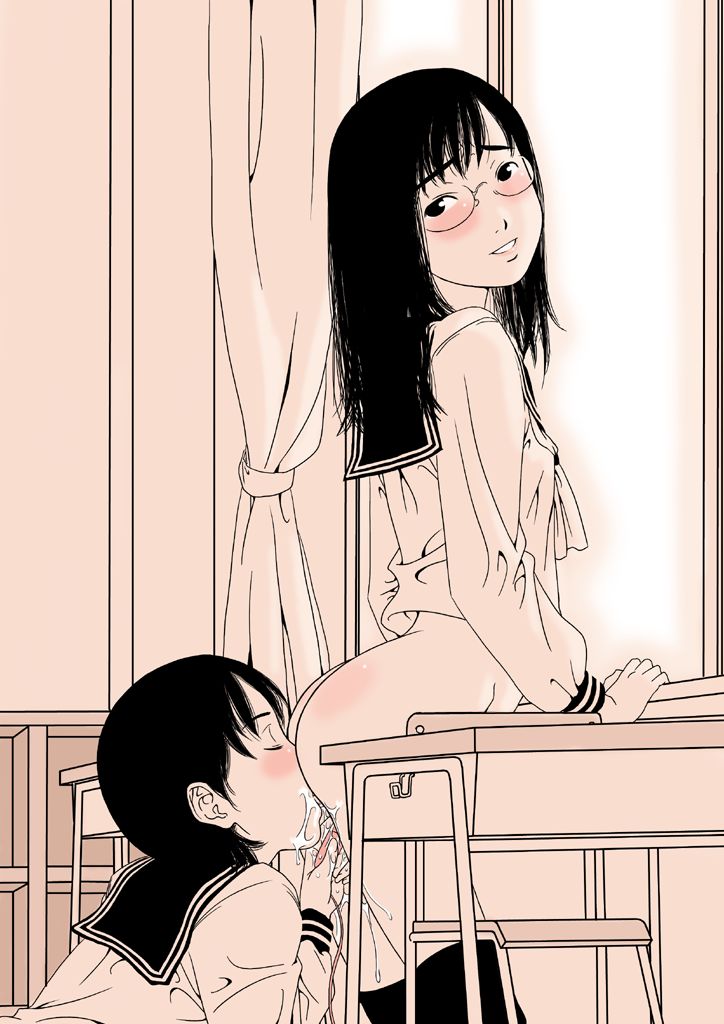 2girls, anilingus, ass, cum, desk, egg vibrator, female, glasses, gusu, licking, multiple females, multiple girls, oral, rimjob, rimming, school, school uniform, schoolgirl, smile, sucking, uniform, vibrator, window, yuri