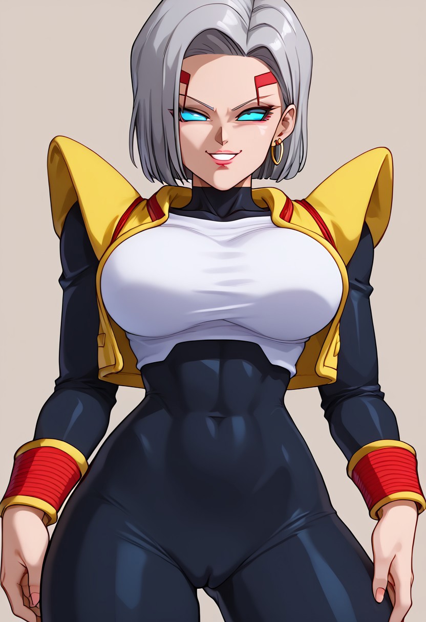 1girls abs ai_generated android_18 baby_(dragon_ball) dragon_ball possessed possession tuffleization