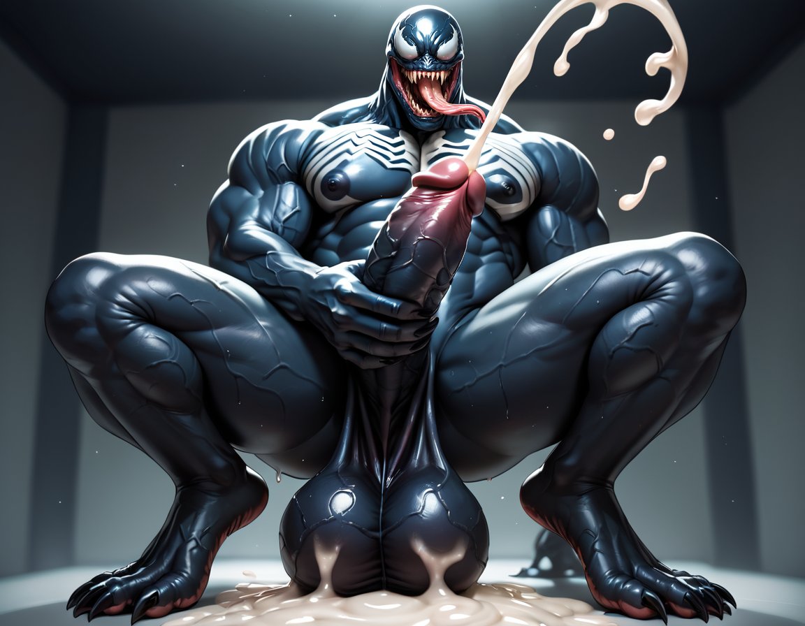 1boy, abs, ai generated, alien, balls, bara, beefy, big balls, big muscles, big nipples, big pecs, big penis, black body, booster rex, cocky, cum, cum drip, cum on balls, cum on body, cum on penis, cumshot, daddy, dilf, ejaculation, erect nipples, erection, gay, heavy balls, huge balls, huge cock, huge muscles, huge nipples, huge pecs, humanoid, hunk, long tongue, male, male only, marvel, marvel comics, masculine male, masturbation, monster, monstrous humanoid, muscles, muscular, muscular humanoid, muscular male, navel, nipples, nude, orgasm, pecs, penis, solo, spider-man (series), symbiote, tongue, tongue out, venom (marvel), yaoi