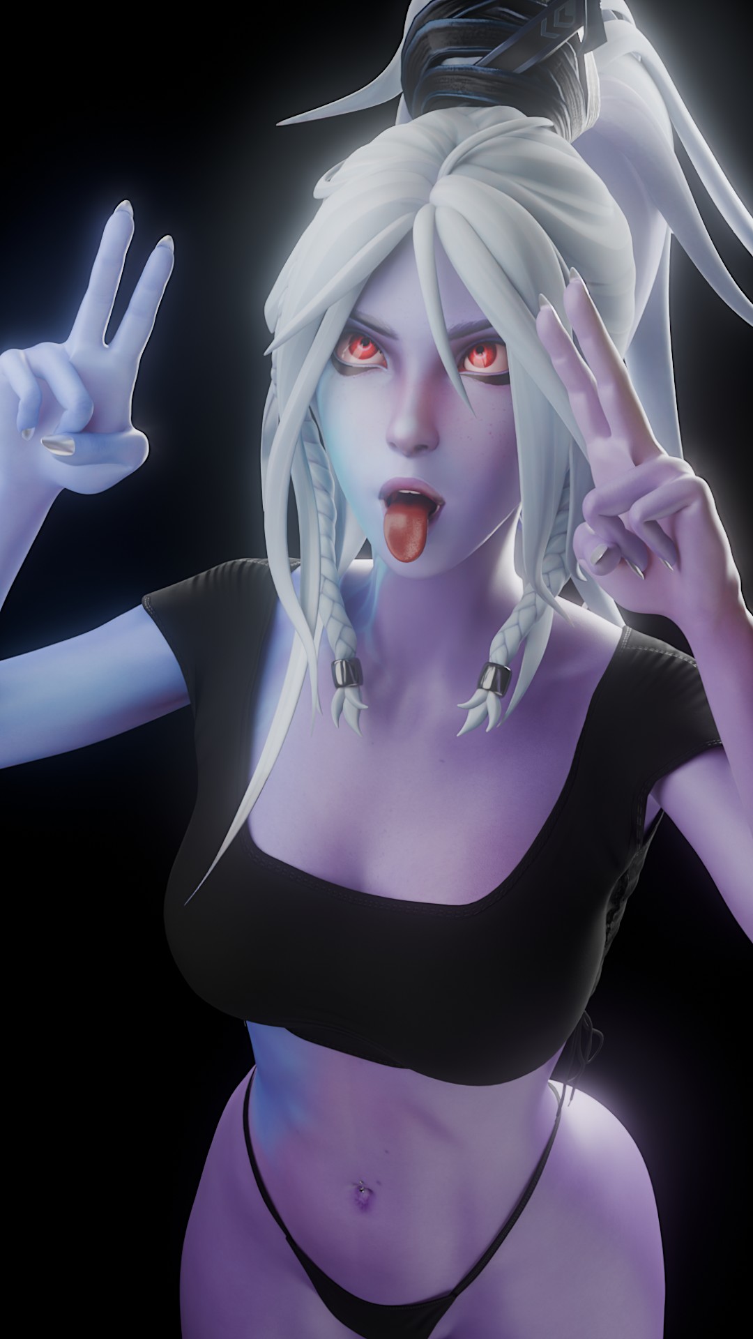 1girls, 3d, ahe gao, blonde hair, dota, dota 2, drow ranger, painkillersolution