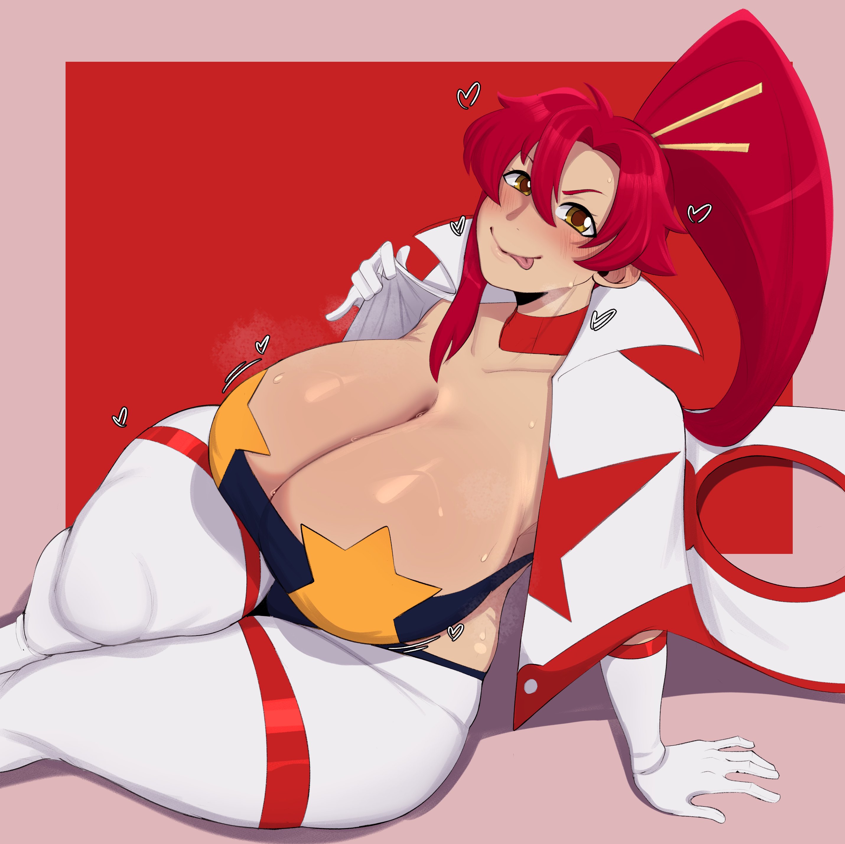 1girls, 2025, ass, barely clothed, big ass, big breasts, breasts, busty, cleavage, female, hi res, high resolution, highres, huge breasts, large ass, large breasts, light skin, light-skinned female, ponytail, red hair, redhead, solo, solo female, solo focus, space yoko, studio trigger, tagme, tengen toppa gurren lagann, thick thighs, top heavy, voluptuous, white gloves, yamathegod, yoko littner