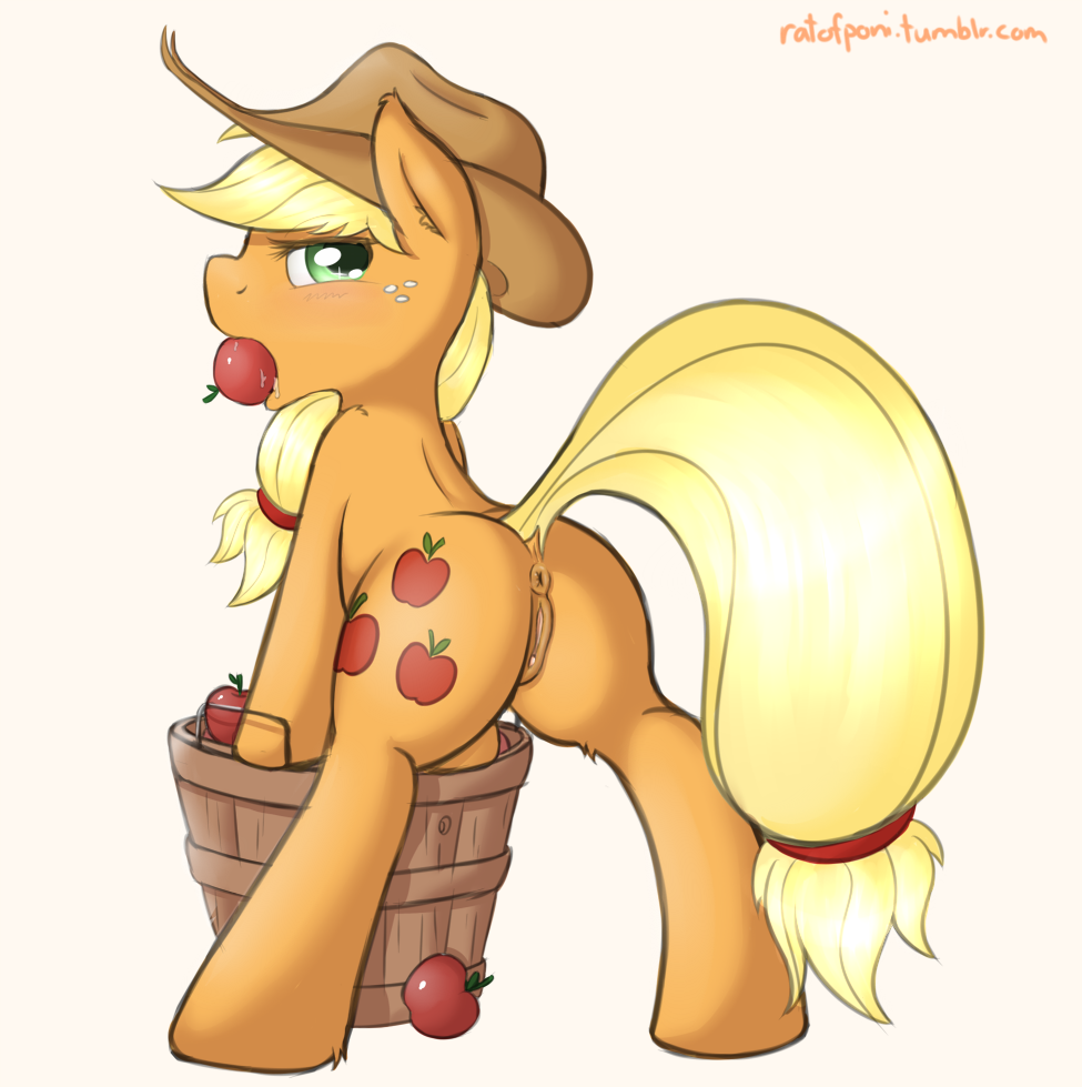 anus applejack_(mlp) equine female friendship_is_magic horse my_little_pony pony pussy ratofponi smooth_skin