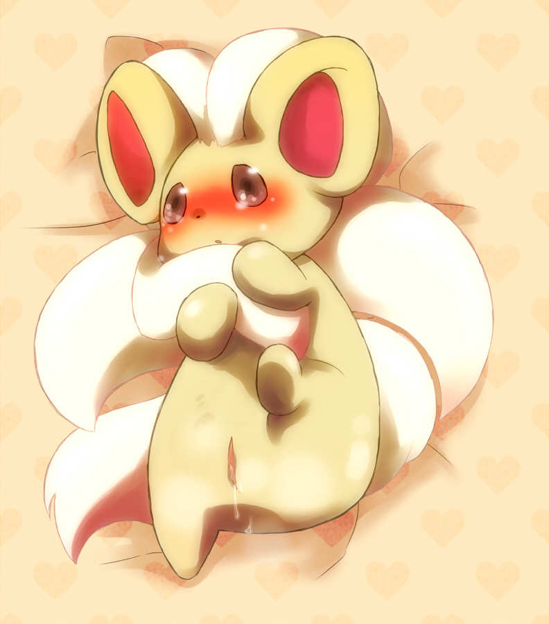 blush cinccino furry lying nintendo pokemon presenting pussy pussy_juice shiny_cinccino shiny_pokemon tear video_games