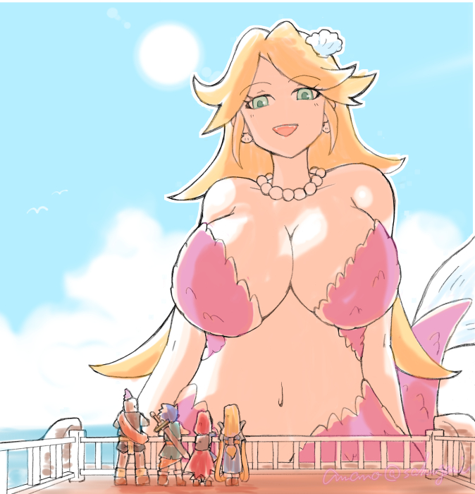 artist request, breasts, character request, dragon quest, dragon quest vi, female, giant female, giant woman, giantess, huge breasts, merfolk, mermaid, mermaid girl, mermaid tail, tagme