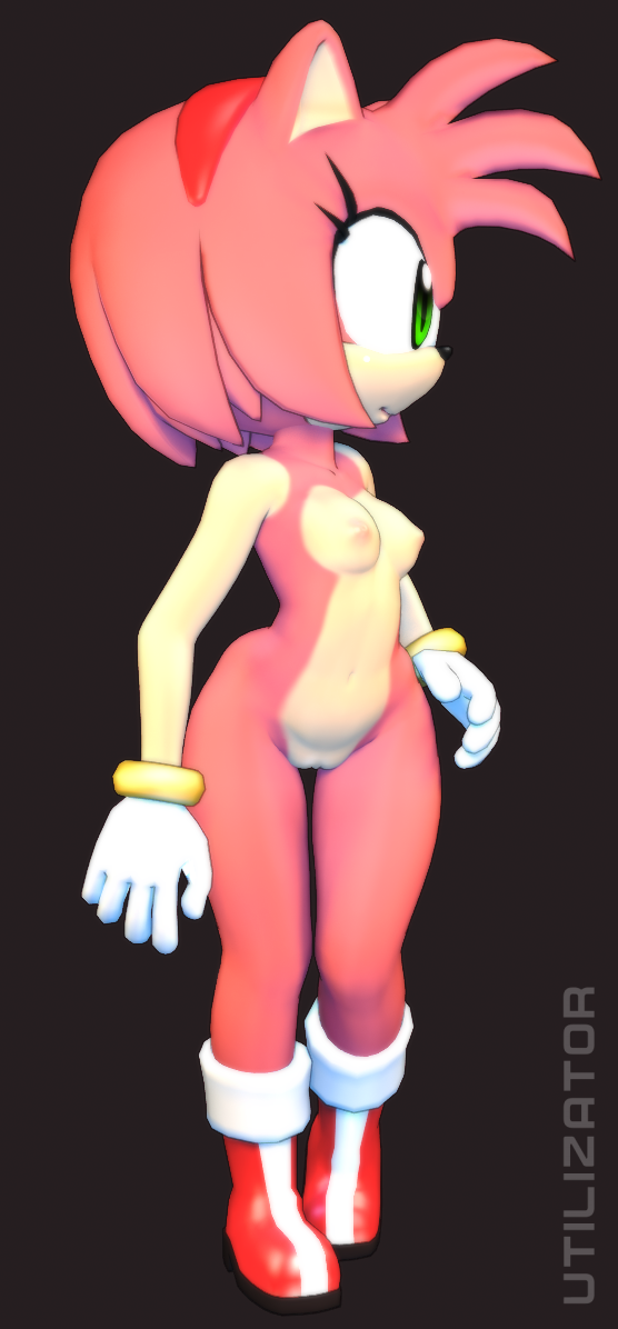 amy_rose anthro bottomless bracelet breasts female female_only functionally_nude fur gloves hedgehog mostly_nude pussy sega shoes solo sonic_(series) topless utilizator