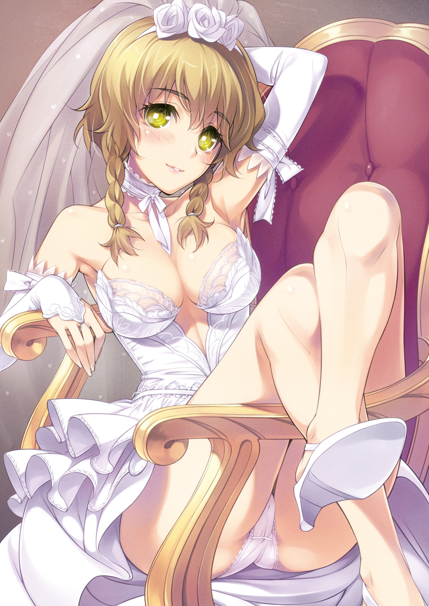 amane suzuha, blonde hair, bride, female, steins;gate, tagme, yellow eyes