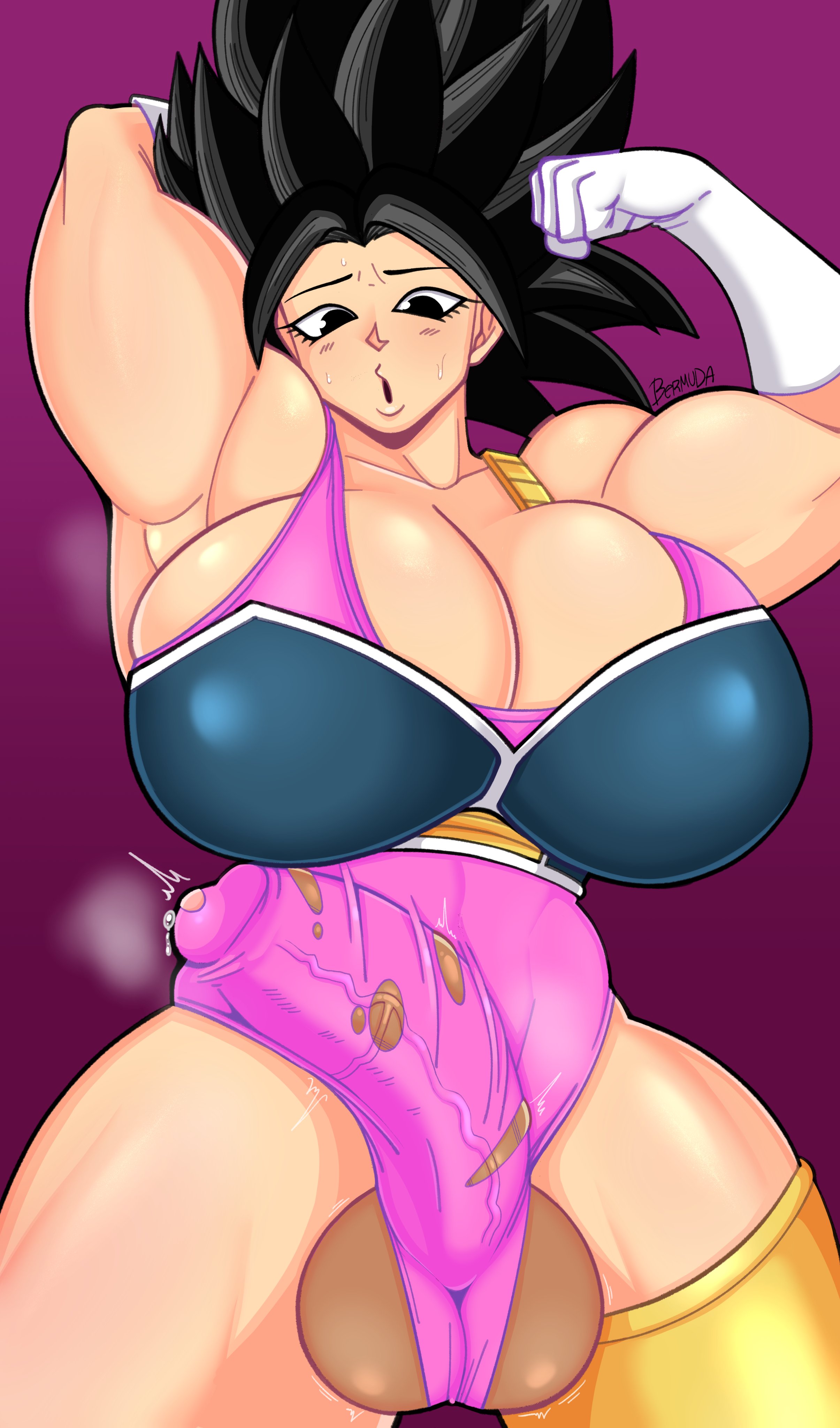 1futa, 2025, armor, armored futa, bermuda art, big balls, big breasts, big penis, black eyes, black hair, bulge, bulge down leg, bulge through clothing, bulge under clothes, caulifla, child bearing hips, cleavage, dragon ball, dragon ball super, flexing, flexing arms, flexing bicep, futa only, futanari, huge balls, huge breasts, huge cock, hung futa, looking at own penis, looking at penis, looking down, looking pleasured, muscular, muscular futa, musk, musk clouds, posing, posing for the viewer, precum, precum bubble, ripped clothing, saiyan, saiyan armor, saiyan futa, solo, solo futa, sweat, sweatdrop, sweating, sweaty, thick thighs, thunder thighs, tight clothing, torn clothes, torn clothing, veiny penis